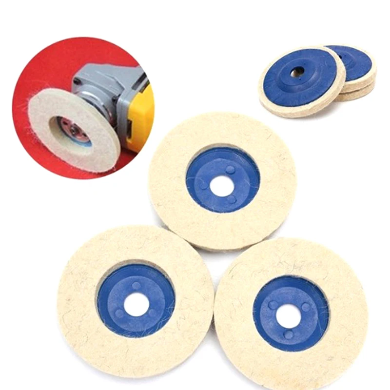 100mm 4 Zoll Wolle Polieren Schleifscheibe Filz Polieren Discs Pads Set neu.