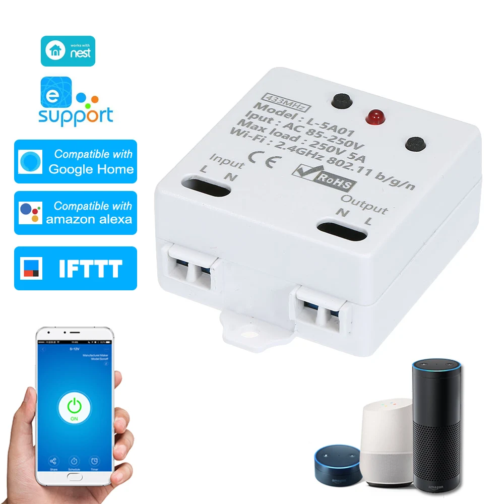 eWelink Smart Wifi Switch Smart Home Automation Modules Timing Function RF WI-FI Smart Home Controller for Alexa Google Home
eWelink Smart Wifi Switch Smart Home Automation Modules Timing Function RF WI-FI Smart Home Controller for Alexa Google Home