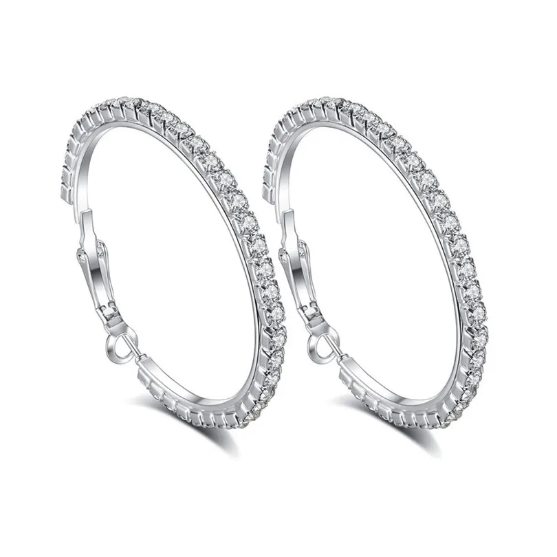 Fashion Korean Earrings Temperament Ladies Big Earrings Full Diamond Earrings Ear Clip Jewelry Oorbellen Voor Vrouwen 40AP194
