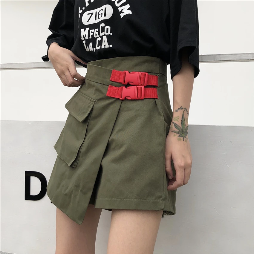 Patchwork Canvas Buckle Belt High Waist Pocket Cargo Jogger Sexy Loose Straight Women Hip Hop Short Skirts Harajuku Punk Gothic
Patchwork Canvas Buckle Belt High Waist Pocket Cargo Jogger Sexy Loose Straight Women Hip Hop Short Skirts Harajuku Punk Gothic