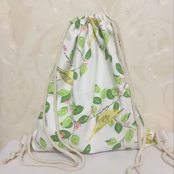YILE Cotton Canvas Drawstring Backpack Student Book Bag Print Branch Leaf Bird B8510-1
YILE Cotton Canvas Drawstring Backpack Student Book Bag Print Branch Leaf Bird B8510-1