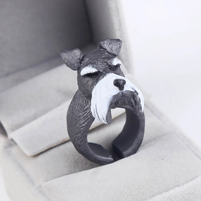 1pc Fashion Lovely Schnauzer Resin Cuff Ring Novelty Design Cute Dog 3D Animal Rings For Women Man Jewelry Xmas Gift
1pc Fashion Lovely Schnauzer Resin Cuff Ring Novelty Design Cute Dog 3D Animal Rings For Women Man Jewelry Xmas Gift