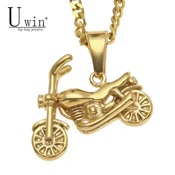 UWIN Motorcycle Necklace Fashion Punk Jewelry Gold Silver Stainless Steel Cool Motorcycle Men's Hip hop Pendants Necklace Chain
UWIN Motorcycle Necklace Fashion Punk Jewelry Gold Silver Stainless Steel Cool Motorcycle Men's Hip hop Pendants Necklace Chain