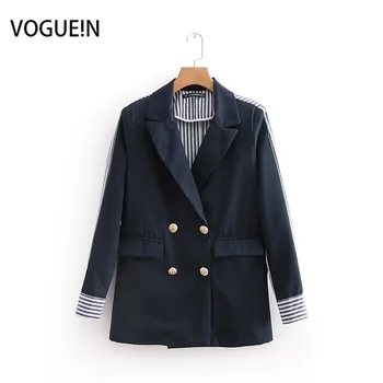 VOGUEIN New Womens Navy Striped Print Splice Elegant Suit Coat Blazer Outerwear Wholesale
VOGUEIN New Womens Navy Striped Print Splice Elegant Suit Coat Blazer Outerwear Wholesale
