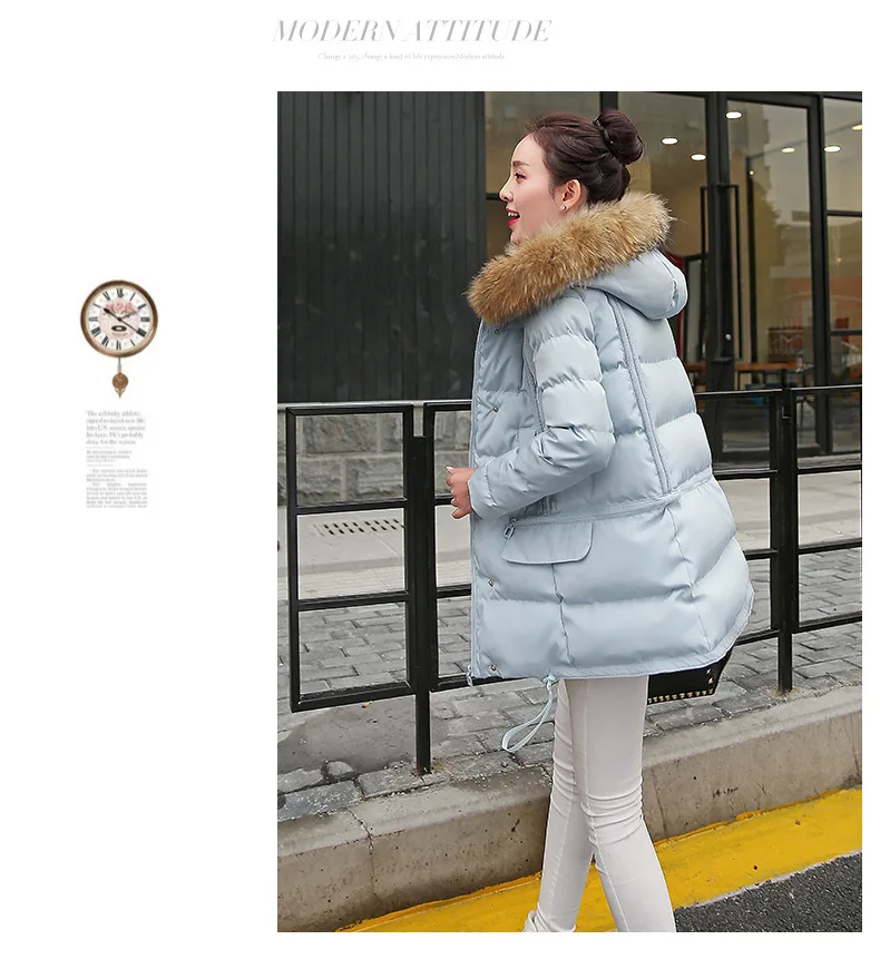 Woman Jacket Winter Parka Pink Coats Padded Long Winter Coat Women Hooded Long Jackets 2018 Korean Ladies Clothing LZ985 (21)