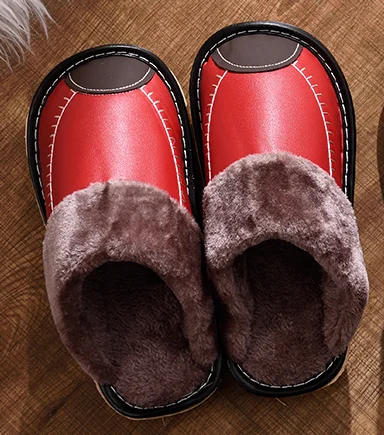 Bravover New Winter Slippers Solid Flat Indoor Slippers Warm Leather Waterproof Home Slippers Non-slip Plush Lovers Slippers
Bravover New Winter Slippers Solid Flat Indoor Slippers Warm Leather Waterproof Home Slippers Non-slip Plush Lovers Slippers