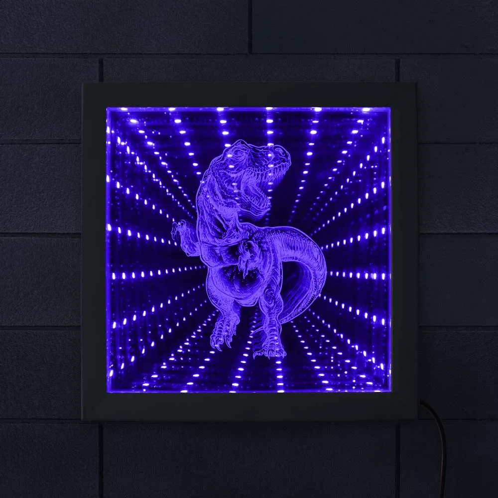 Scary T-Rex LED Infinity Mirror Tyrannosaurus Illuminated Mirror Frame Color Changing Tunnel of Light Jurassic Dinosaur Decor
Scary T-Rex LED Infinity Mirror Tyrannosaurus Illuminated Mirror Frame Color Changing Tunnel of Light Jurassic Dinosaur Decor