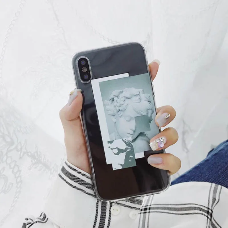 LAUGH LIFE Statue Phone Case For iPhone 7 8 XR XS Max X Case Luxury Transparent Soft Tpu Case Cover for iPhone 6 7p 8p XS
LAUGH LIFE Statue Phone Case For iPhone 7 8 XR XS Max X Case Luxury Transparent Soft Tpu Case Cover for iPhone 6 7p 8p XS