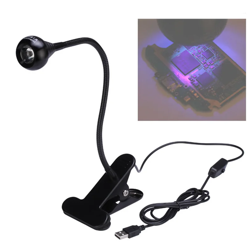 USB 5V UV Glue Curing Lamp LED Ultraviolet Green oil curing purple light with Fixed fixture For Phone circuit board
USB 5V UV Glue Curing Lamp LED Ultraviolet Green oil curing purple light with Fixed fixture For Phone circuit board