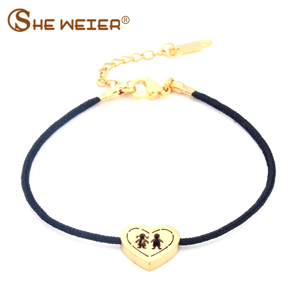 SHE WEIRE Black Bracelet For Women Children Bracelet couple 2018 String Adjustable female heart hand chain friendship men femme
SHE WEIRE Black Bracelet For Women Children Bracelet couple 2018 String Adjustable female heart hand chain friendship men femme