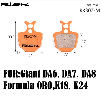 RISK Full-metal Bicycle Disc Brake Pads for Giant DA6/DA7/DA8,Formula ORO / K18/K24 Disc Brake Set Pads 1 Pair
RISK Full-metal Bicycle Disc Brake Pads for Giant DA6/DA7/DA8,Formula ORO / K18/K24 Disc Brake Set Pads 1 Pair