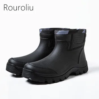 Rouroliu Working Shoes for Men Autumn Winter Black Ankle Rainboots Waterproof Non-Slip Safety Shoes Man Wellies RT260
Rouroliu Working Shoes for Men Autumn Winter Black Ankle Rainboots Waterproof Non-Slip Safety Shoes Man Wellies RT260