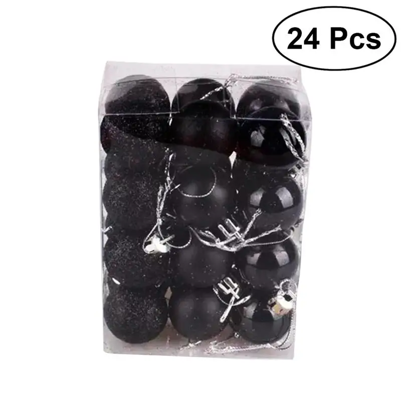 24pcs 3cm Christmas Ball Ornaments Tree Decorations for Holiday Wedding Party Decoration (Black)
24pcs 3cm Christmas Ball Ornaments Tree Decorations for Holiday Wedding Party Decoration (Black)