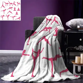 Yoga Throw Blanket Pink Women Silhouettes in Different Yoga Positions Flexibility Aerobics Workout Action Warm Microfiber
Yoga Throw Blanket Pink Women Silhouettes in Different Yoga Positions Flexibility Aerobics Workout Action Warm Microfiber