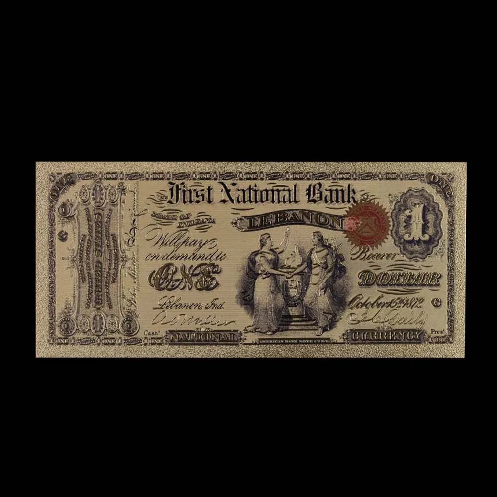 Коллекционная Золотая банкнота 1 долл. 999 9 год 24 к|Золотые банкноты| |