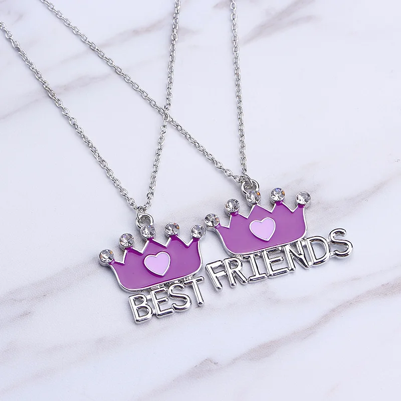 2019 new fashion 2pcs/sets Best friends crown stitching alloy Pendant Necklaces BFF Friendship crystal Jewelry Gifts girlfriends
2019 new fashion 2pcs/sets Best friends crown stitching alloy Pendant Necklaces BFF Friendship crystal Jewelry Gifts girlfriends