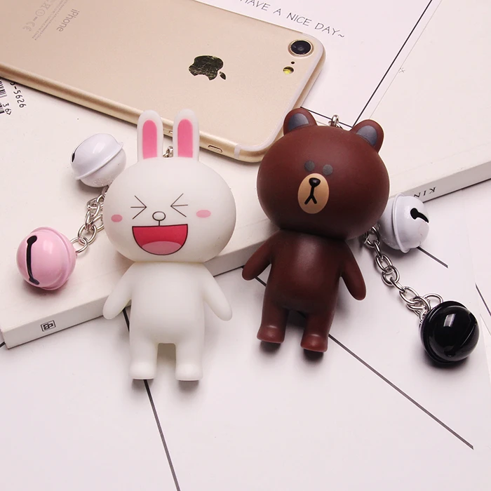 Brown bear and Cony rabbit from LINE TOWN Keychain/Keyring the gift for your girlfriend, wife or kids and yourself 
Brown bear and Cony rabbit from LINE TOWN Keychain/Keyring the gift for your girlfriend, wife or kids and yourself