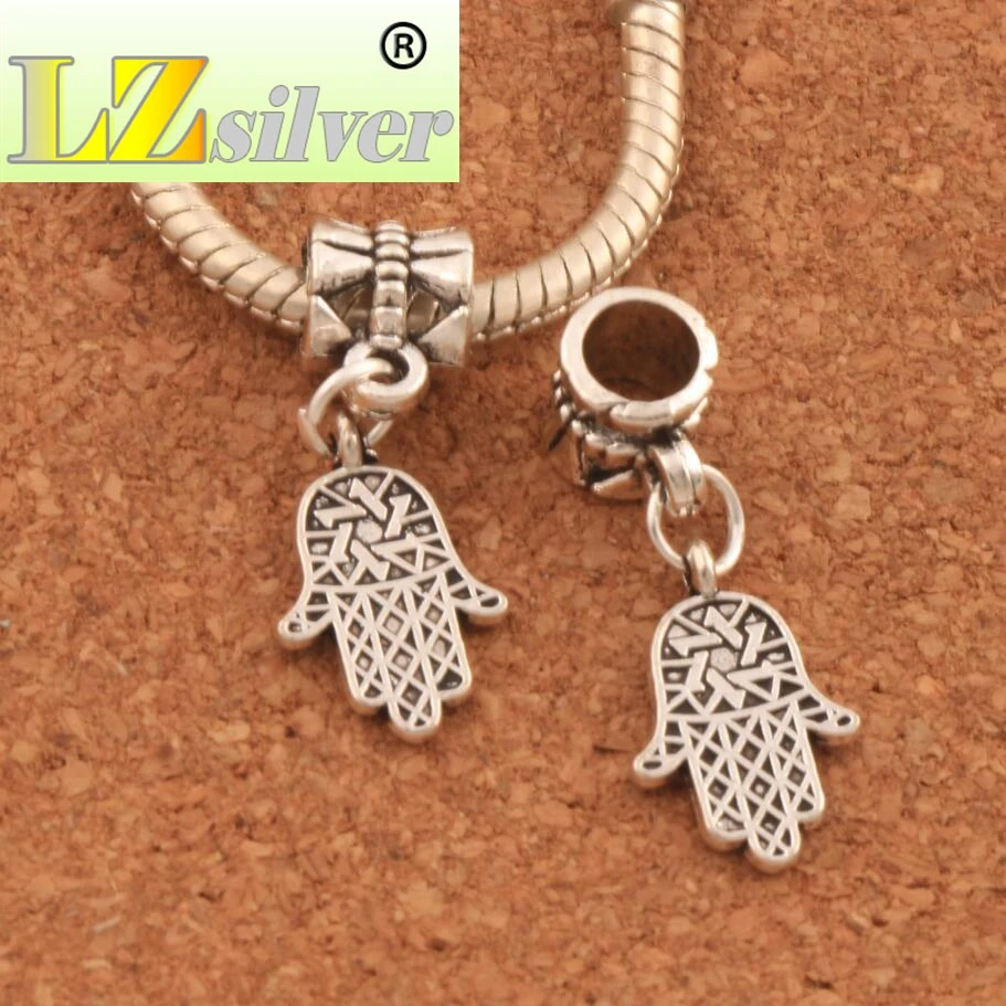 Hamsa Mano clip en encanto plata tibetana