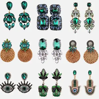 Dvacaman Indian Bridal Statement Earrings Women Wedding Crystal Dangle Drop Earrings Girls Party Hanging Earrings Green Summer
Dvacaman Indian Bridal Statement Earrings Women Wedding Crystal Dangle Drop Earrings Girls Party Hanging Earrings Green Summer