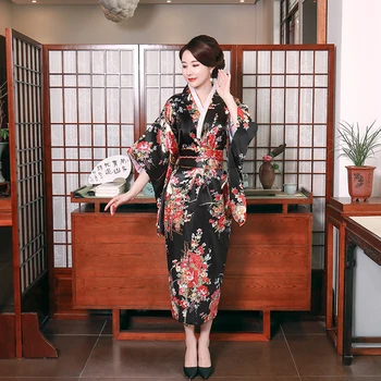 Cosplay Costume Lady Japanese Style Kimono Evening Party Dress Black Flower Belt Yukata With Obi Sexy Short Retro Bathrobe Gown
Cosplay Costume Lady Japanese Style Kimono Evening Party Dress Black Flower Belt Yukata With Obi Sexy Short Retro Bathrobe Gown