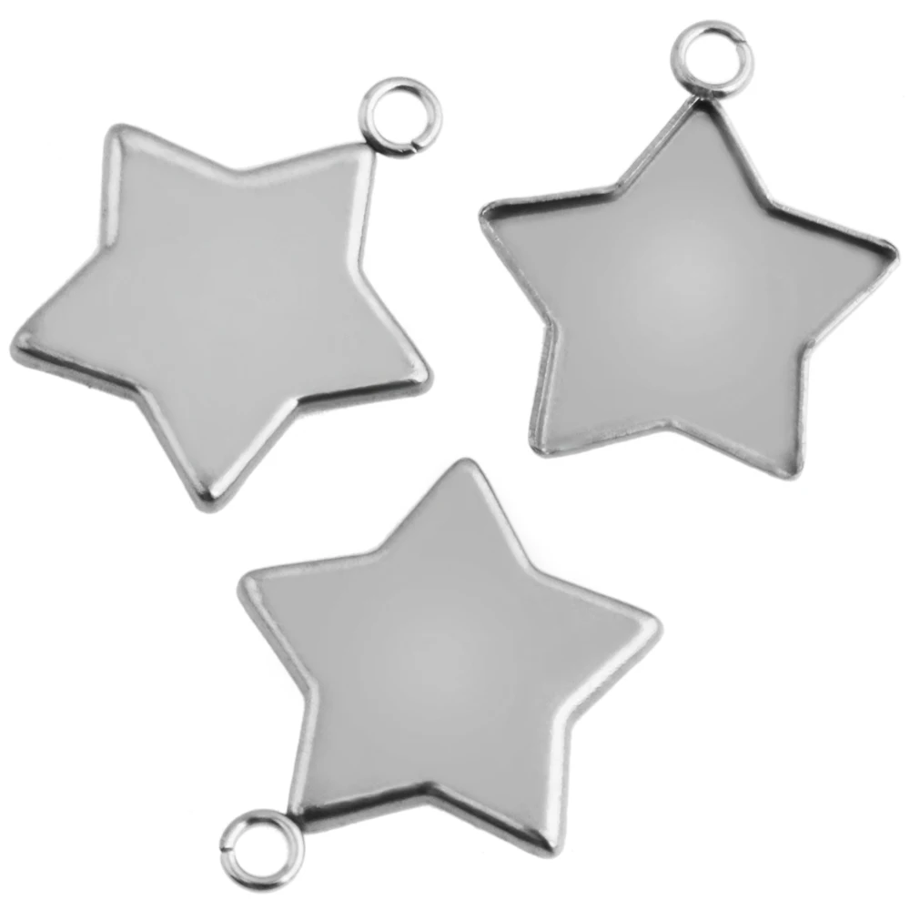 Stainless Steel Star Shape Necklace Pendant Setting Expoy Cabochon Base Tray Bezel Blank Jewelry DIY Findings Components
Stainless Steel Star Shape Necklace Pendant Setting Expoy Cabochon Base Tray Bezel Blank Jewelry DIY Findings Components