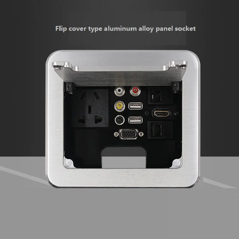Aluminium Alloy US UKUniversal power Desktop Information outlet box socket HDMI VA VGA Network port 2USB Chager Office Socket
Aluminium Alloy US UKUniversal power Desktop Information outlet box socket HDMI VA VGA Network port 2USB Chager Office Socket