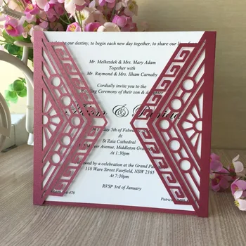 50Pcs Wine Red Color Wedding Happy Birthday Party Pearl Paper Laser Cut Wedding Invitations Cards
50Pcs Wine Red Color Wedding Happy Birthday Party Pearl Paper Laser Cut Wedding Invitations Cards