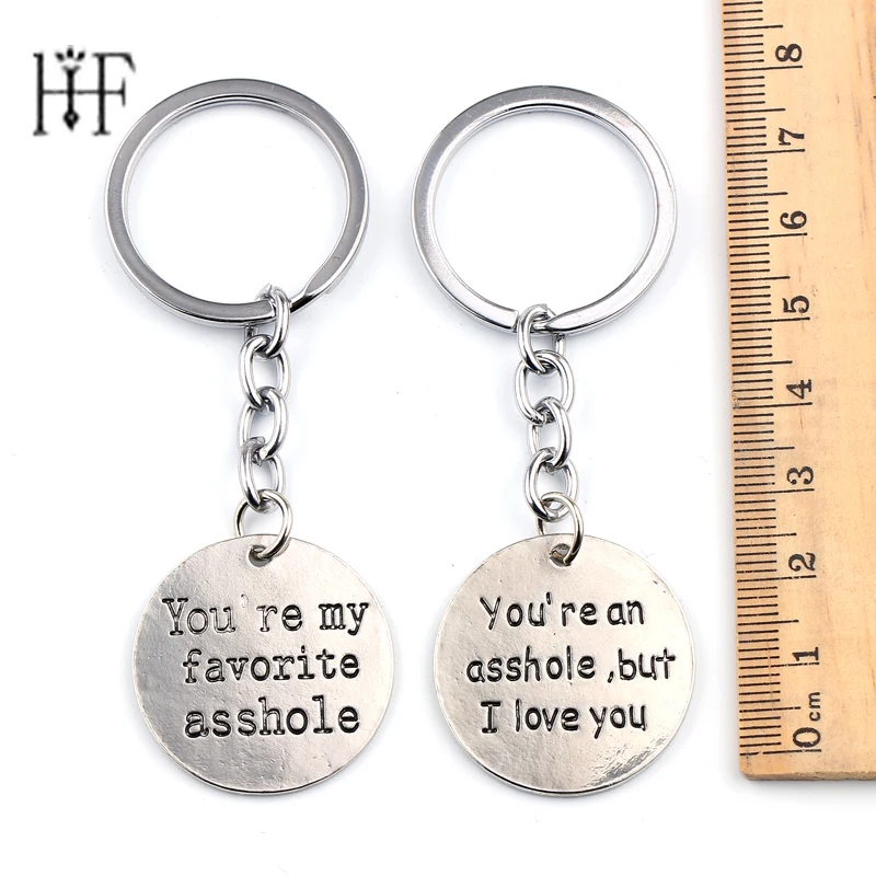 2pcs/pair Lover Key chain You're My Favorite Asshole,You're an asshole,But i love you Couple Lovers Pendant Keyring Key Chain
2pcs/pair Lover Key chain You're My Favorite Asshole,You're an asshole,But i love you Couple Lovers Pendant Keyring Key Chain