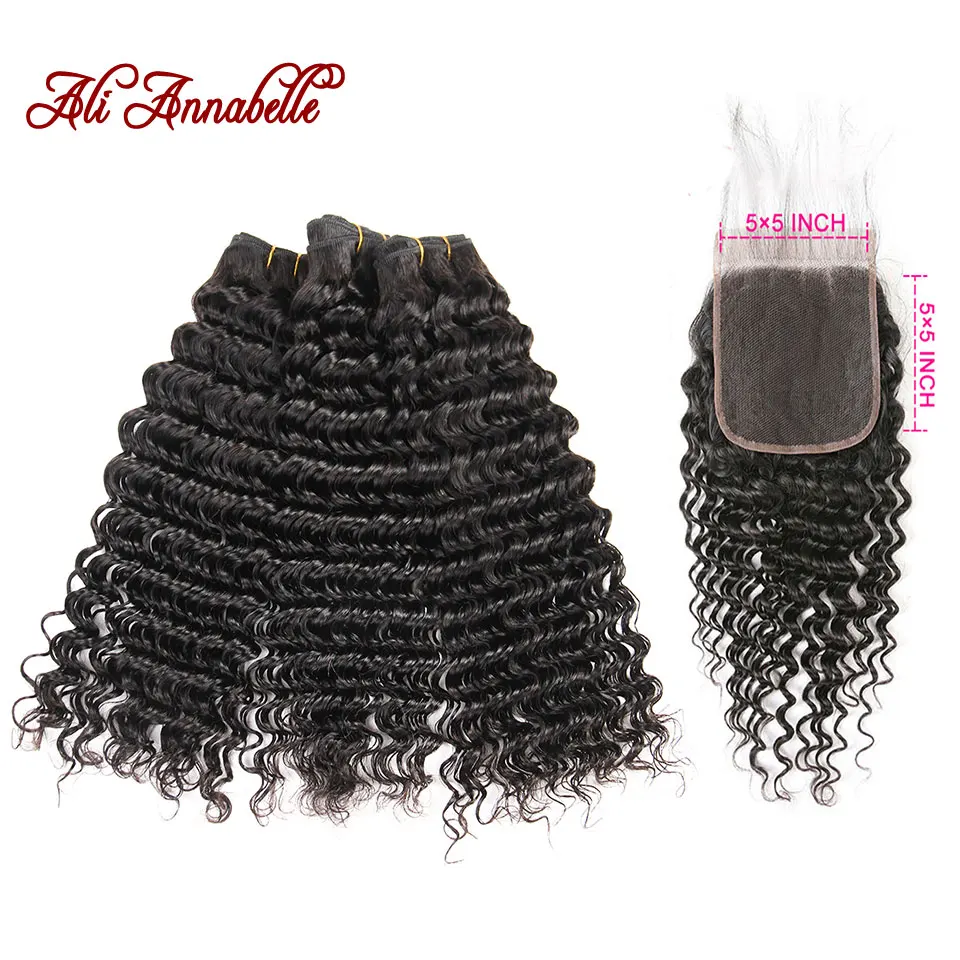 Peruvian Deep Wave Bundles With Closure Double Weft Remy Human Hair Weave 3 Bundles With Closure 5*5 Swiss Lace
Peruvian Deep Wave Bundles With Closure Double Weft Remy Human Hair Weave 3 Bundles With Closure 5*5 Swiss Lace