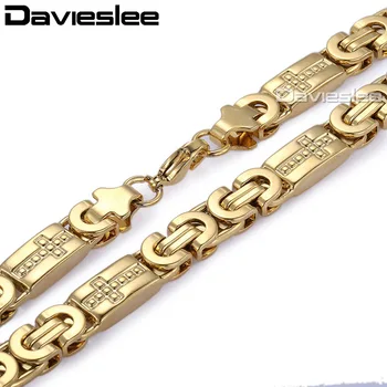 Davieslee Womens Mens Necklace Chain Gold Silver Color Flat Byzantine Link Cross Stainless Steel Vintage Jewelry 6/8mm LKN269
Davieslee Womens Mens Necklace Chain Gold Silver Color Flat Byzantine Link Cross Stainless Steel Vintage Jewelry 6/8mm LKN269