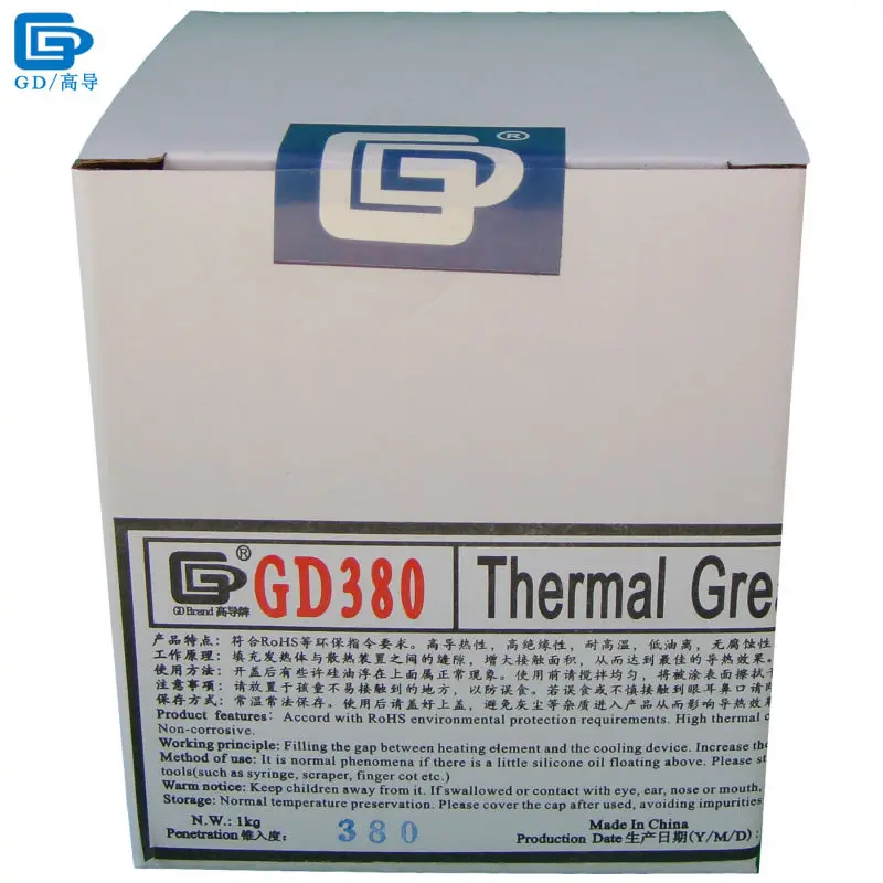 GD380 Thermal Conductive Grease Paste Silicone Plaster Heat Sink Compound Net Weight 1000 Grams Bottle Packaging For LED CN1000
GD380 Thermal Conductive Grease Paste Silicone Plaster Heat Sink Compound Net Weight 1000 Grams Bottle Packaging For LED CN1000