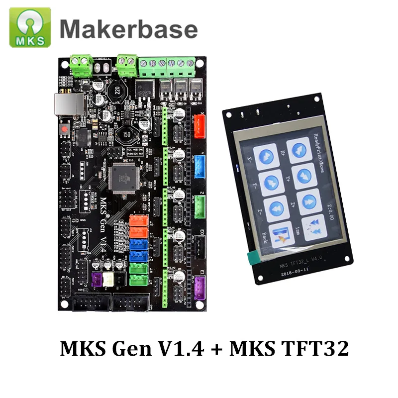 3D Printer Controller Board MKS Gen V1.4 + MKS TFT32 V4.0 Compatible with Ramps1.4/Mega2560 R3 Support A4988/DRV8825/TMC2100
3D Printer Controller Board MKS Gen V1.4 + MKS TFT32 V4.0 Compatible with Ramps1.4/Mega2560 R3 Support A4988/DRV8825/TMC2100