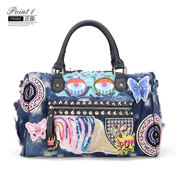 2017 Denim Blue/Black/Light blue Vintage Fashion Women Handbags Girls Retro Jeans Handbags Female School Travel Free shipping
2017 Denim Blue/Black/Light blue Vintage Fashion Women Handbags Girls Retro Jeans Handbags Female School Travel Free shipping