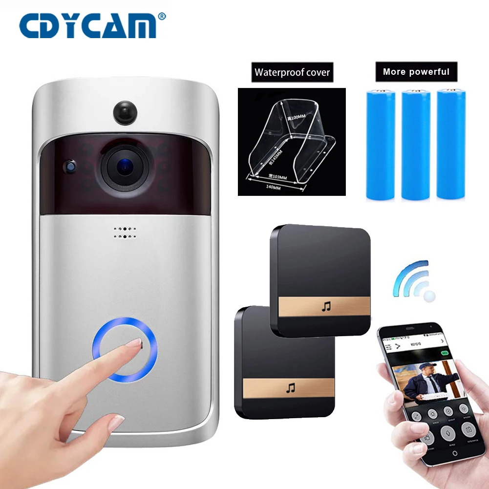 WiFi Smart Video Doorbell Camera Wireless Door Bell 720P Wireless Home Security Doorbell Camera Rechargeable Battery ToSee App
WiFi Smart Video Doorbell Camera Wireless Door Bell 720P Wireless Home Security Doorbell Camera Rechargeable Battery ToSee App