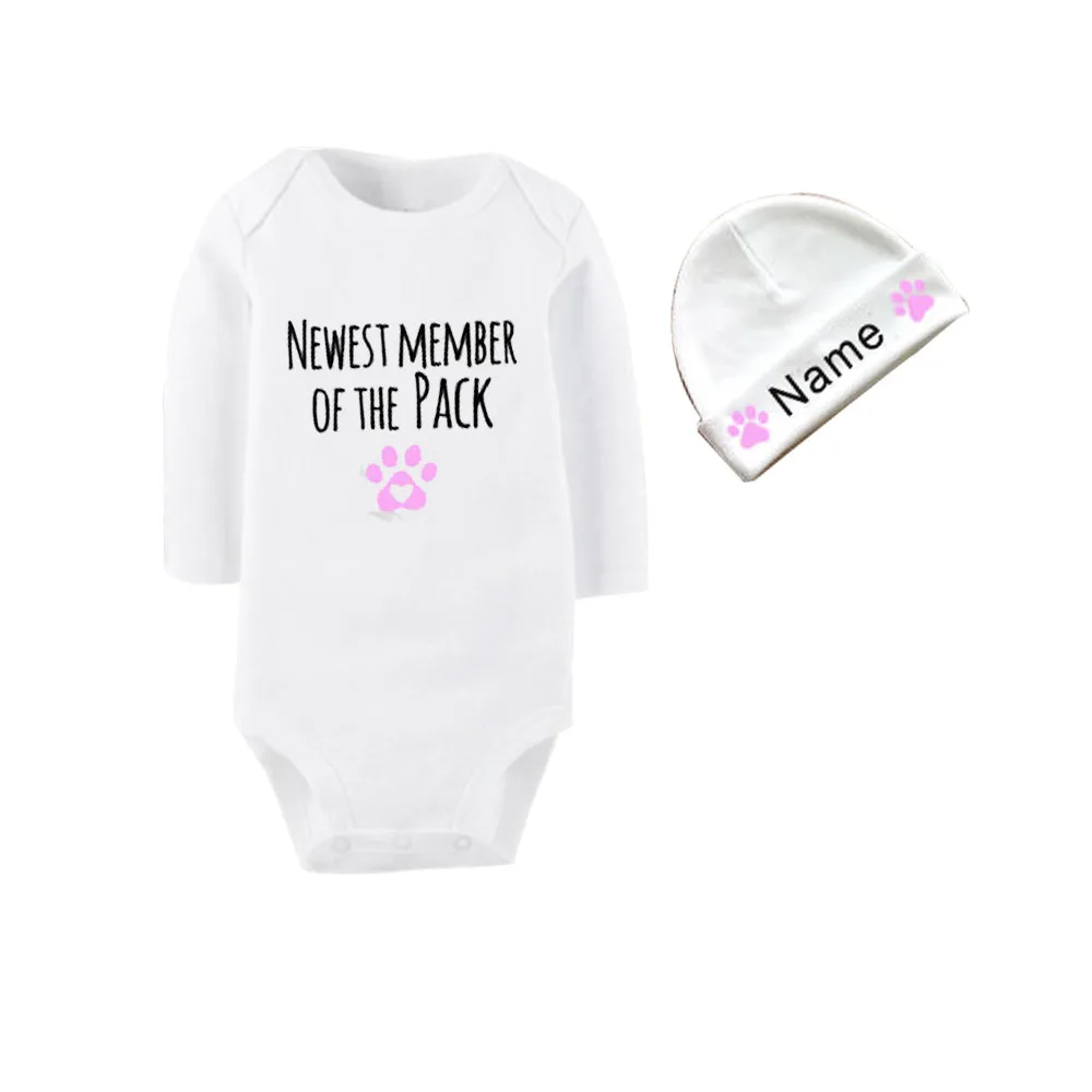 Baby Bodysuit 2018 Newborn Summer Dog Sister Outfit Newest Member of the Pack Baby Girl Infant Bodysuit, Dog Loverwith CustomCap
Baby Bodysuit 2018 Newborn Summer Dog Sister Outfit Newest Member of the Pack Baby Girl Infant Bodysuit, Dog Loverwith CustomCap