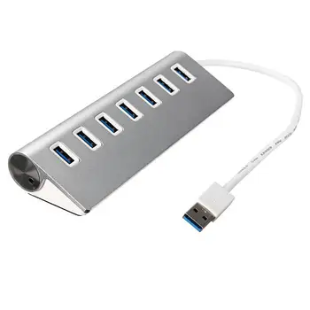 5Gbps High-Speed Aluminium Silver 7 Ports USB Hub Adapter Splitter High Speed Up to 5Gbs for Computer USB 3.0 Hub
5Gbps High-Speed Aluminium Silver 7 Ports USB Hub Adapter Splitter High Speed Up to 5Gbs for Computer USB 3.0 Hub