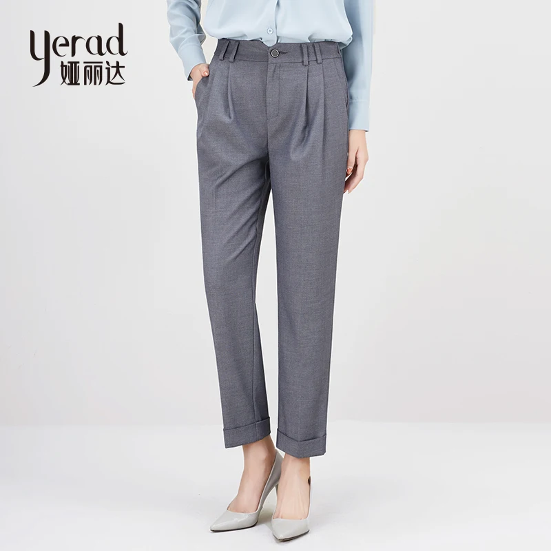YERAD Office Lady Suit Pants Solid Mid Waist Formal Full Length Harem Pants Gray Black Casual Loose Trousers
YERAD Office Lady Suit Pants Solid Mid Waist Formal Full Length Harem Pants Gray Black Casual Loose Trousers