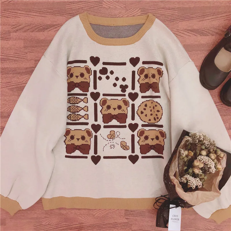 Autumn Japanese Kawaii Women Sweater Winter Warm Sweet Vintage Knit Pullover Lolita Girl Long Sleeve Cute Bear Christmas Jumper
Autumn Japanese Kawaii Women Sweater Winter Warm Sweet Vintage Knit Pullover Lolita Girl Long Sleeve Cute Bear Christmas Jumper
