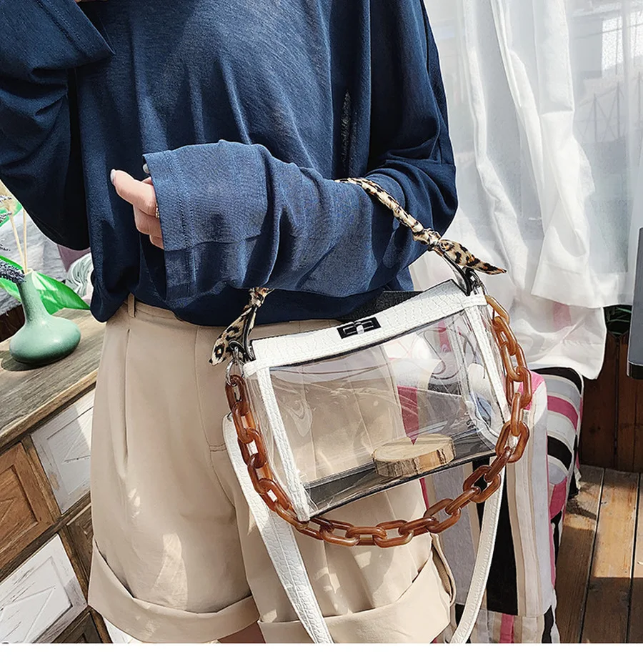 Transparent PVC Alligator Acrylic Chains Women Handbags Leopard Women Shoulder Crossbody Bags Jelly HandBags Totes Hand Bags
Transparent PVC Alligator Acrylic Chains Women Handbags Leopard Women Shoulder Crossbody Bags Jelly HandBags Totes Hand Bags