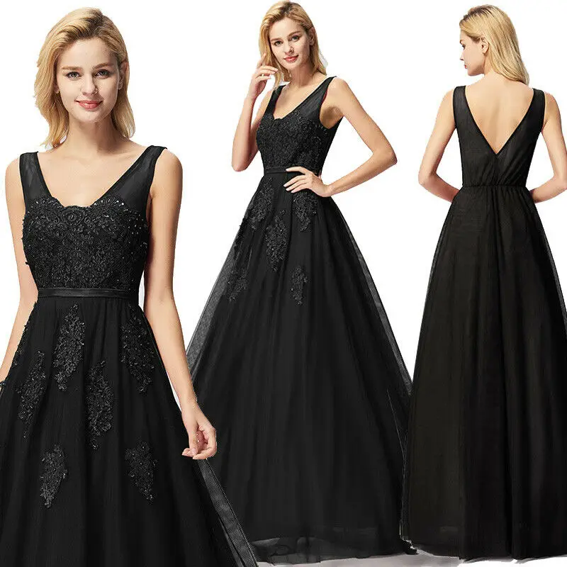 151Ever-Pretty Womens Formal Evening Dresses Formal Mesh Cocktail Party Dress Black