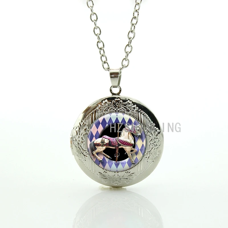 Merry o Round pture glass dome locket necklace Carousel Horse State Fair Amusement Park Carnival Art kids Christmas gift CM47
Merry o Round pture glass dome locket necklace Carousel Horse State Fair Amusement Park Carnival Art kids Christmas gift CM47