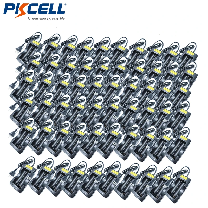 60Pack/PKCELL ICR18650 Battery Charger EU/US 2 Slot for 2pcs 18650 3.7V Li-ion Battery Rechargeable
60Pack/PKCELL ICR18650 Battery Charger EU/US 2 Slot for 2pcs 18650 3.7V Li-ion Battery Rechargeable