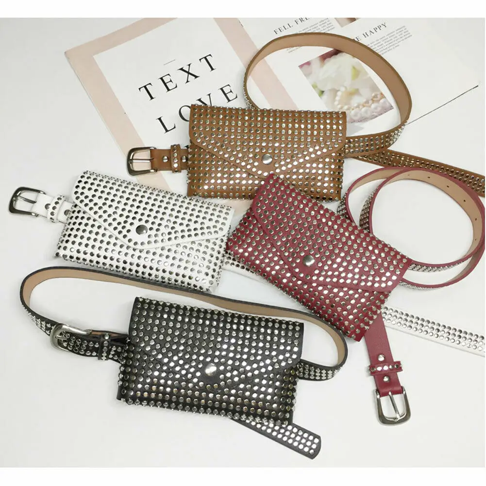 Women Fashion Rivet PU Fanny Pack Small Waist Bag Phone Pouch Punk Belt Purse Decor Black White Red Camel
Women Fashion Rivet PU Fanny Pack Small Waist Bag Phone Pouch Punk Belt Purse Decor Black White Red Camel