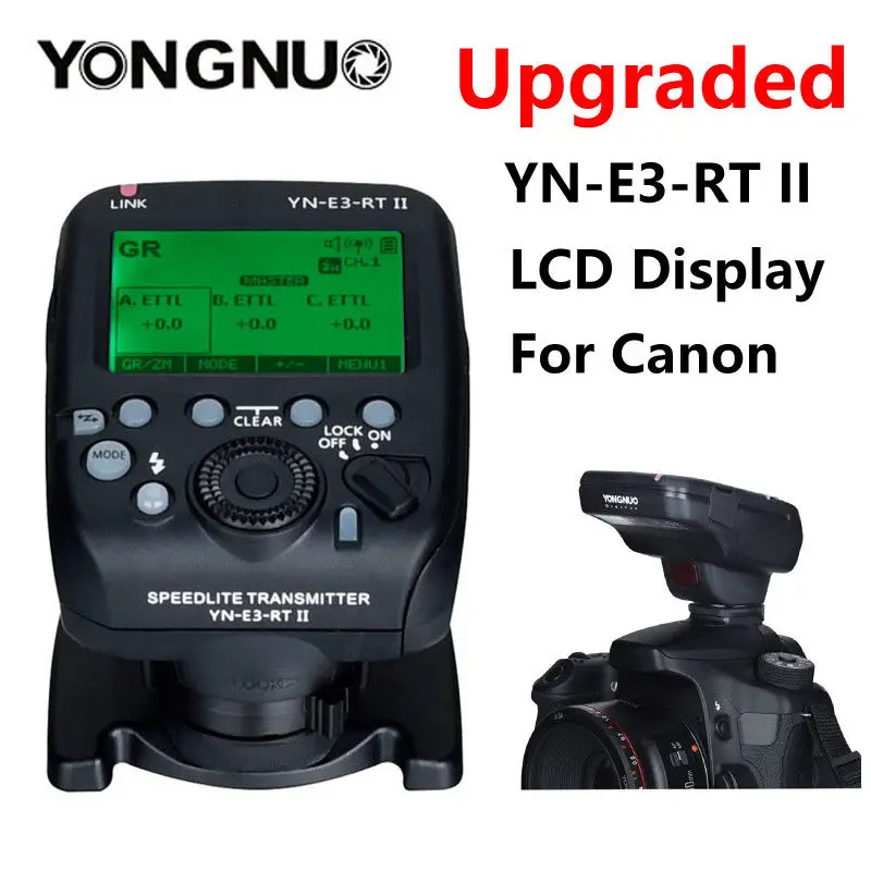 Yongnuo YN-E3-RT II TTL Radio Flash Trigger Speedlite Transmitter as ST-E3-RT for Canon 600EX-RT II , YONGNUO YN600EX-RT II
Yongnuo YN-E3-RT II TTL Radio Flash Trigger Speedlite Transmitter as ST-E3-RT for Canon 600EX-RT II , YONGNUO YN600EX-RT II