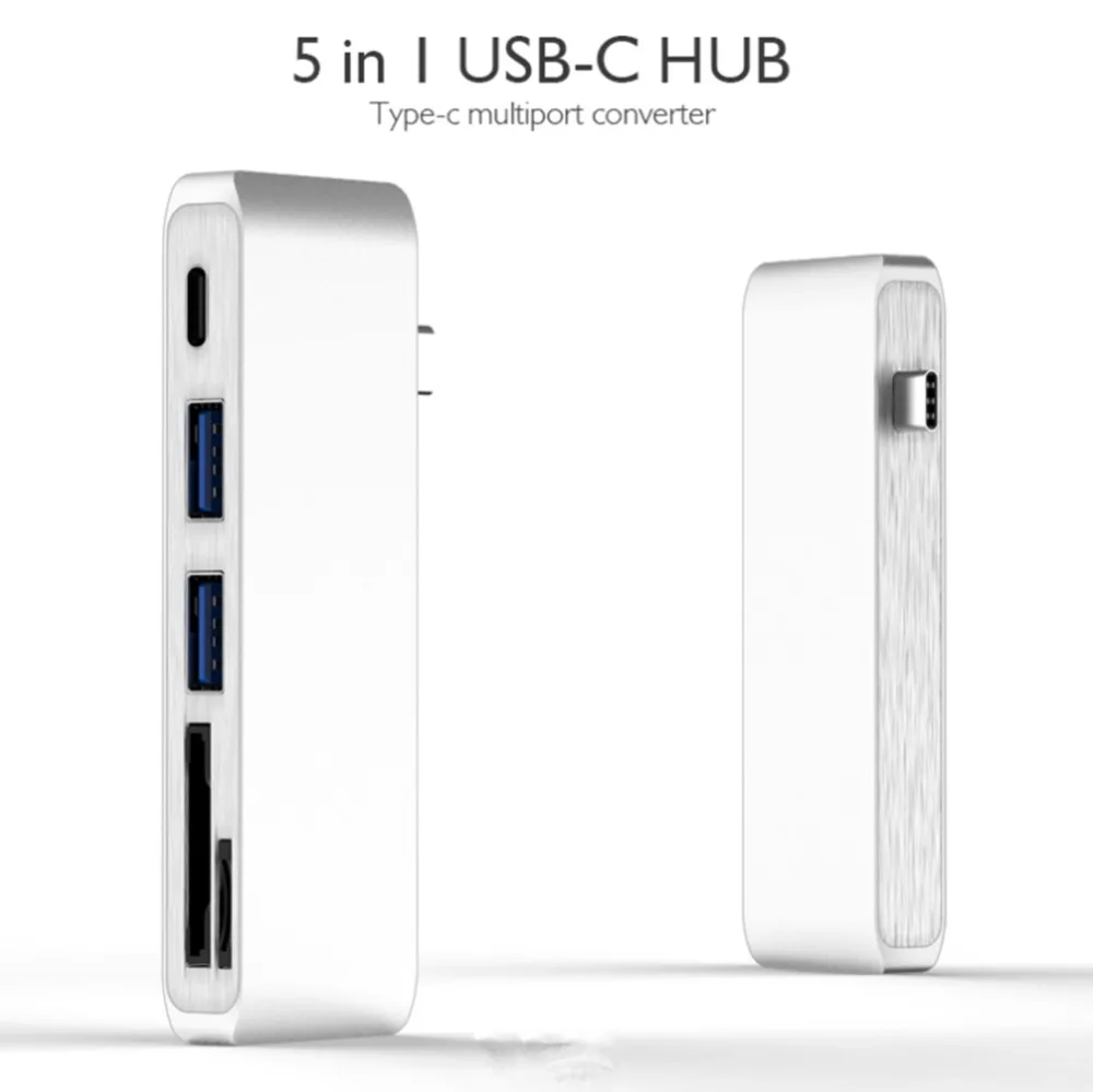 USB Type C Hub Adapter 5 in 1 Multi-Port USB 3.0 Type-C Adapter with 2 USB Port, SD/Micro Card Reader and USBC Charging Port, Ty
USB Type C Hub Adapter 5 in 1 Multi-Port USB 3.0 Type-C Adapter with 2 USB Port, SD/Micro Card Reader and USBC Charging Port, Ty