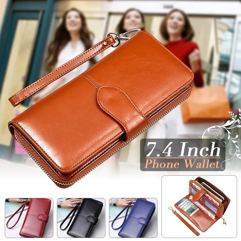Women Smooth PU Leather Zipper Wallet Bag Purse Large Capacity Card Holder Phone Bag Bill Pocket with Hand Strap for Smartphone
Women Smooth PU Leather Zipper Wallet Bag Purse Large Capacity Card Holder Phone Bag Bill Pocket with Hand Strap for Smartphone