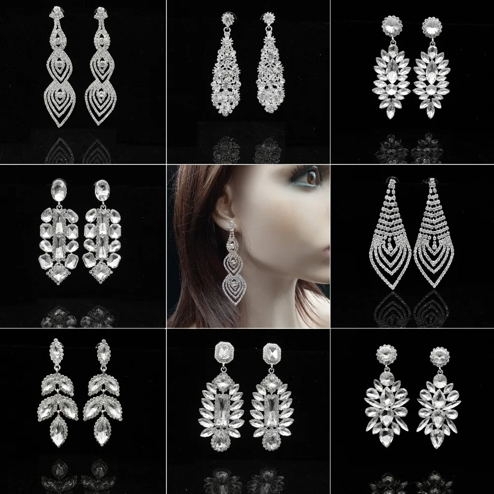8Design Luxury Long Crystal Wedding Drop Earrings for Women Silver Korean Bridal Dangle Earrings For Bridemaids Fashion Jewelry
8Design Luxury Long Crystal Wedding Drop Earrings for Women Silver Korean Bridal Dangle Earrings For Bridemaids Fashion Jewelry