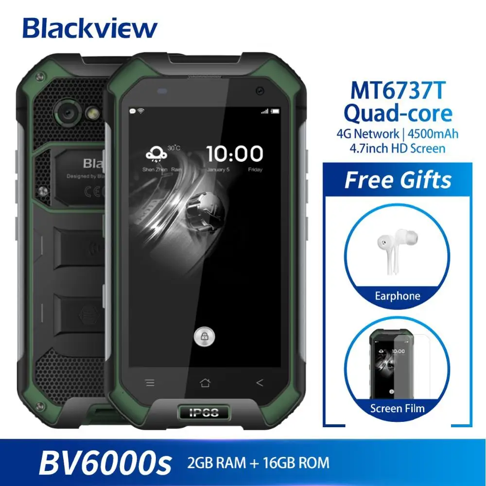 Blackview BV6000S Original 4.7" IP68 Waterproof Rugged Mobile Phone 2GB+16GB 13.0MP 4500mAh Dual SIM 4G Tough Outdoor Smartphone
Blackview BV6000S Original 4.7" IP68 Waterproof Rugged Mobile Phone 2GB+16GB 13.0MP 4500mAh Dual SIM 4G Tough Outdoor Smartphone