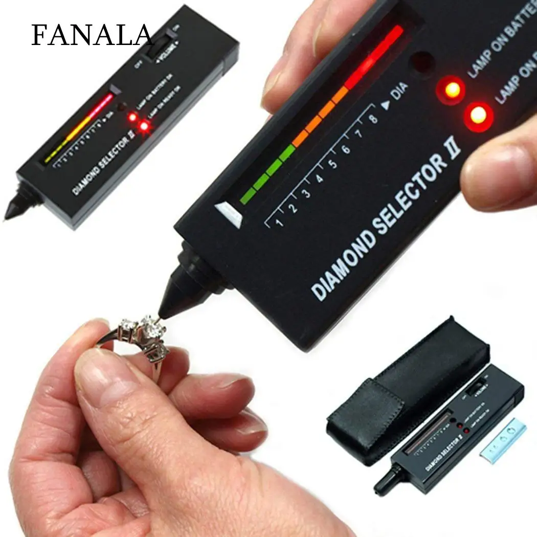Gemstone Diamond Selector Tester LED Indicator Jewelry Test Pen Black DC9V Battery Analyzer
Gemstone Diamond Selector Tester LED Indicator Jewelry Test Pen Black DC9V Battery Analyzer