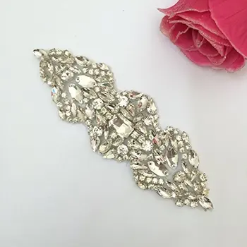 Silver Patch Embellished Wedding Dress Gown Rhinestone Applique Craft 
Silver Patch Embellished Wedding Dress Gown Rhinestone Applique Craft